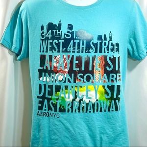 Aeropostale Aero NYC Graphic Tee Shirt Medium Men